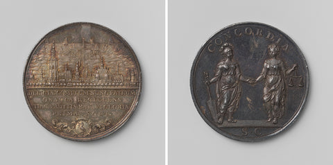 Midwifery medal of the city 's-Gravenhage, Johannes Drappentier, 1719 - 1733 Canvas Print