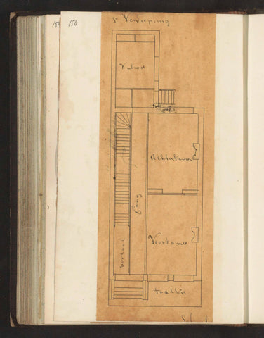 Floor plan of the first floor of a house, Willem Springer jr., c. 1864 Canvas Print