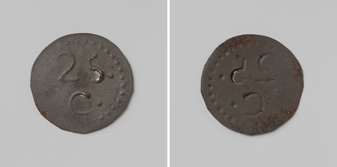 Penal Prison Ommerschans, house coin minted by order of the Society of Benevolence worth 25 cents, anonymous, in or after 1822 - in or before 1830 Canvas Print