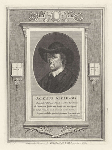 Portrait of the Mennonite Galen Abrahamsz. de Haan, Jan Caspar Philips, 1743 Canvas Print