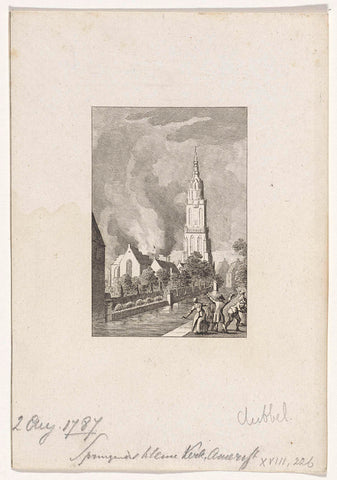 Explosion in the church of Amersfoort, 1787, Reinier Vinkeles (I), 1783 - 1795 Canvas Print