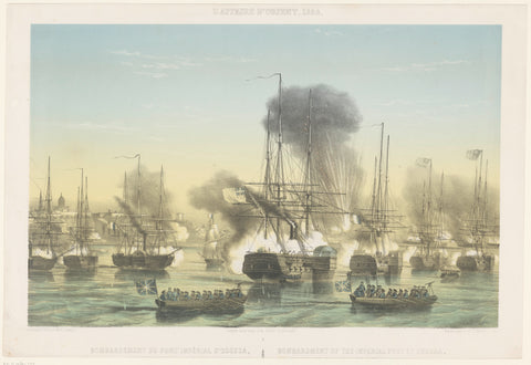 Bombardment of Odessa, 1854, Max Beeger, 1854 - 1855 Canvas Print