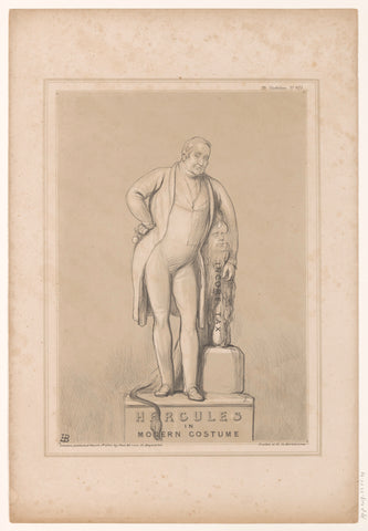 Cartoon with Prime Minister Peel as Hercules, John Doyle, 1845 Canvas Print