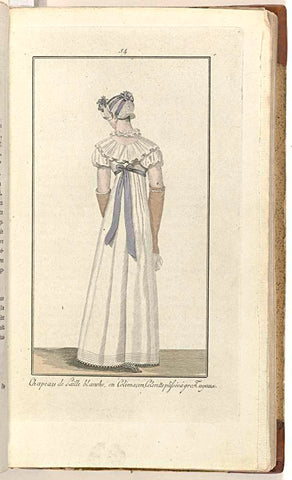 Elegantia, or magazine of fashion, luxury and taste for ladies, August 1808, No. 54: Chapeau de Paille blanche..., anonymous, 1808 Canvas Print