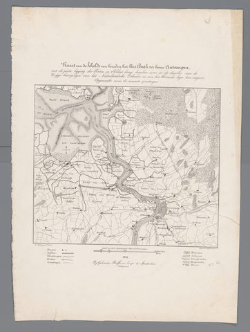 Map of Antwerp and the Citadel, 1832, Alexander Oltmans, 1832 Canvas Print