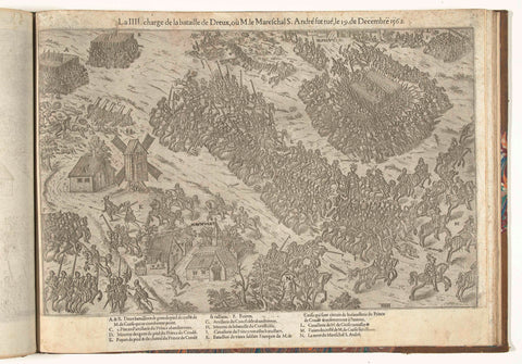 Battle of Dreux, fourth encounter, 1562, Jean Perrissin, 1570 Canvas Print