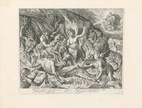 Lazarus in heaven and the rich man in hell, Crispijn van de Passe (II), 1604 - in or before 1637 Canvas Print