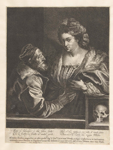 Titian and his mistress, Anthony van Dyck, after 1627 - before 1644 Canvas Print