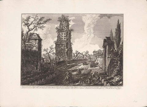 Tomb with Via Appia Antica at Albano, Giovanni Battista Piranesi, 1764 Canvas Print