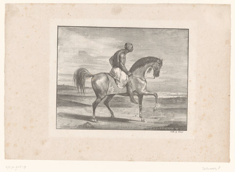 Man on horseback in the desert, Eugène Delacroix, 1823 Canvas Print