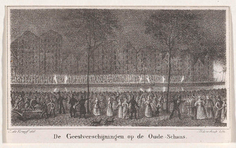 The Ghost Appearances at the Oude-Schans, Johannes Hilverdink, 1834 Canvas Print