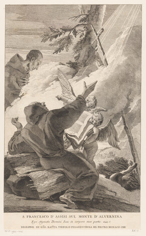 Stigmatization of Saint Francis, Pietro Monaco, 1717-1763 Canvas Print