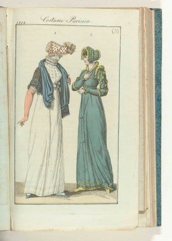 Journal des Dames et des Modes, editie Frankfurt 18 January 1808, Costume Parisien (3), anonymous, 1808 Canvas Print