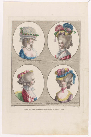 Gallerie des Modes et Costumes Français, 1780, 203 : Chapeau de Gaz (...), J. Pelicier, 1780 Canvas Print