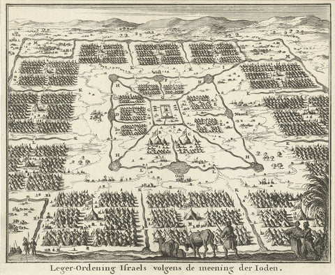 Tabernacle surrounded by tent camps of the twelve tribes of Israel, Jan Luyken, 1683 Canvas Print