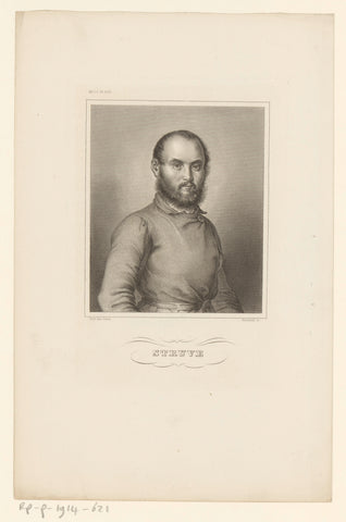 Portret van Gustav Struve, Johann Georg Nordheim, 1840 - 1855 Canvas Print