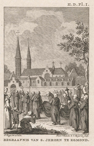 Funeral of Saint Jeroen van Noordwijk in Egmond, ca. 983-988, Reinier Vinkeles (I), 1780 - 1795 Canvas Print