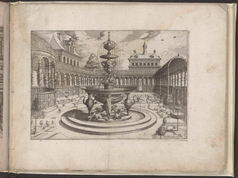 Palace garden with a round fountain, Joannes van Doetechum (I), 1568 Canvas Print