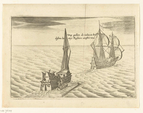 Encounter with a stranded Portuguese ship, 1601, anonymous, 1646 Canvas Print