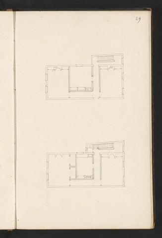 Two-storey floor plans, Willem Springer Jr., c. 1864 Canvas Print