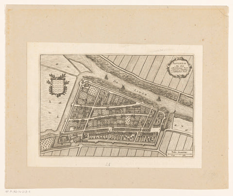 Map of Asperen, anonymous, 1652 Canvas Print