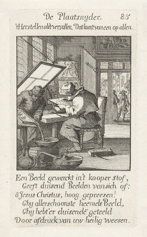 Plate cutter, Caspar Luyken, 1694 Canvas Print