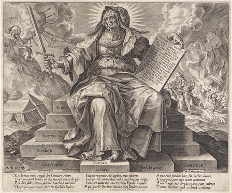 The Silver Age: The Law of the Old Testament, Hieronymus Wierix, 1563 - before 1580 Canvas Print