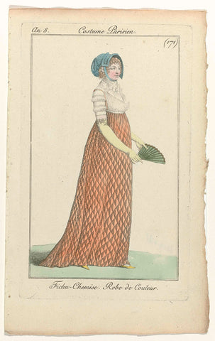 Journal des Dames et des Modes, Costume Parisien, 11 November 1799, Year 8 (171) : Fichu-Chemis (...), anonymous, 1799 Canvas Print