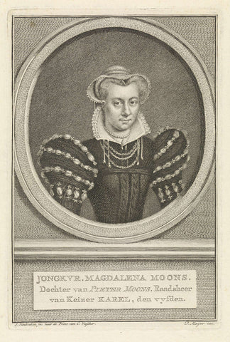 Portrait of Magdalena Moons, Jacob Houbraken, 1774 Canvas Print