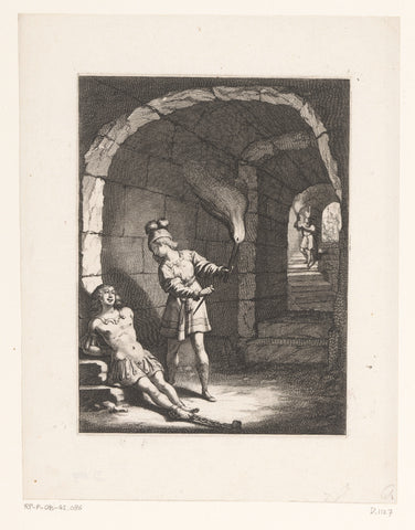 Dicargue frees Palamède from the dungeon, Abraham Bosse, 1639 Canvas Print