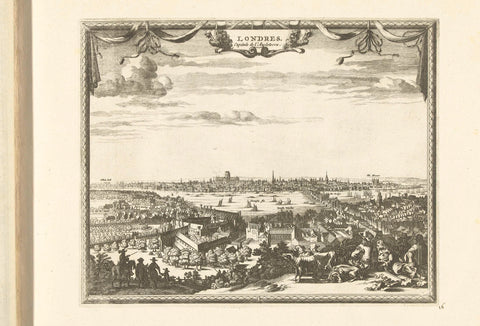 View of London, 1726, anonymous, 1726 Canvas Print