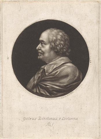 Portrait of Pietro da Cortona, Abraham Bloteling, 1652 - 1690 Canvas Print