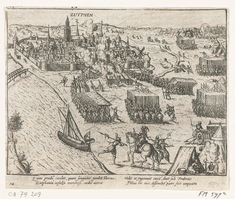 Zutphen taken by Don Frederik, 1572, anonymous, 1613 - 1615 Canvas Print