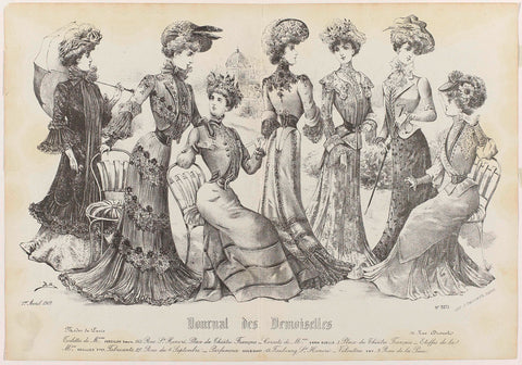 Journal des Demoiselles, 1 April 1902, No. 5273 : Toilettes de Mmes Forcillon (...), Monogrammist BC, 1902 Canvas Print