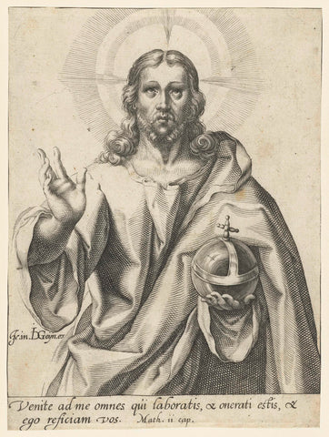 Christus als Salvator Mundi, Jacob de Gheyn (II) (workshop of), 1593 - 1597 Canvas Print