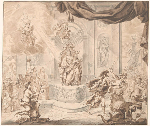 Allegory on the expulsion of the wind exchange traders of Amsterdam stock exchange, 1763, anonymous, 1763 Canvas Print