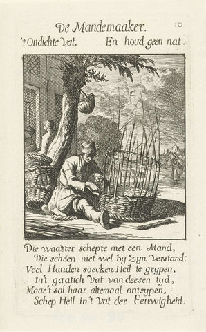 Basket maker, Caspar Luyken, 1694 Canvas Print