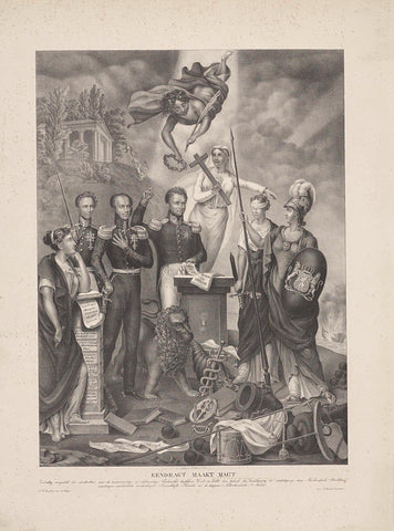 Allegory on the covenant between prince and people, 1832, G. Havius Zanders, 1832 Canvas Print