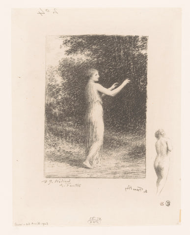 Maagd van Lycus wandelt in de natuur, Henri Fantin-Latour, 1903 Canvas Print