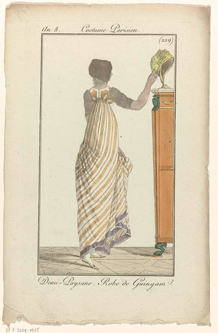 Journal des Dames et des Modes, Costume Parisien, 9 July 1800, Year 8 (229) : Demi-Paysan (...), anonymous, 1800 Canvas Print