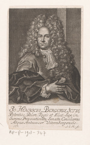 Portret van Johann Heinrich Edler von Berger, Johann Georg Mentzel, 1716 Canvas Print