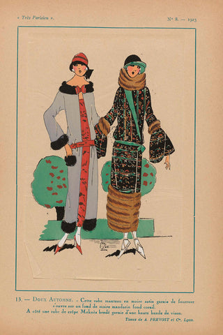 Très Parisien, 1923, No. 8: 13.- SWEET AUTUMN. - This coat dress..., anonymous, 1923 Canvas Print