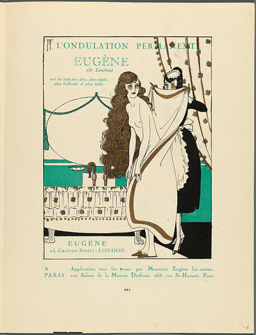 Gazette du Bon Ton, 1920 - No. 3, p. XXI: L'Ondulation permanente, anonymous, 1920 Canvas Print