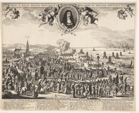 Departure of Charles II from Scheveningen, Pieter Hendricksz. Schut, 1660 Canvas Print