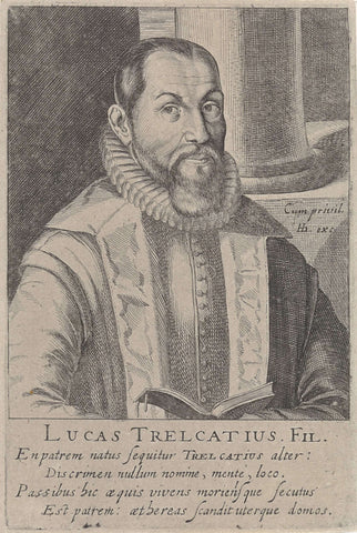 Portrait of Lucas Trelcatius II, Simon Frisius, c. 1610 Canvas Print