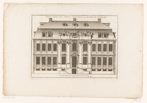 Back façade of a noble country house, anonymous, 1729 Canvas Print