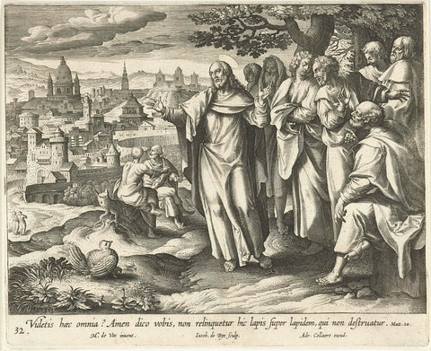 Christ foretells the destruction of Jerusalem, Jacques de Bie, 1598 - 1618 Canvas Print