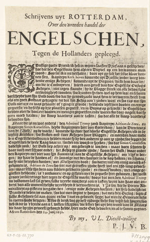 Pamphlet on the Cruelty of the English to the Dutch, 1652, Monogrammist PJVB, 1652 Canvas Print