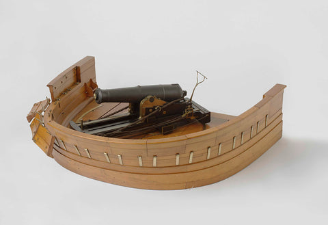 Model of an 80-Pounder Shell Pivot Gun on a Ship Deck, Rijkswerf Vlissingen, 1839 Canvas Print