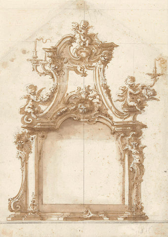 Design for a tabernacle (?), Giovanni Bettati, 1750 - 1765 Canvas Print